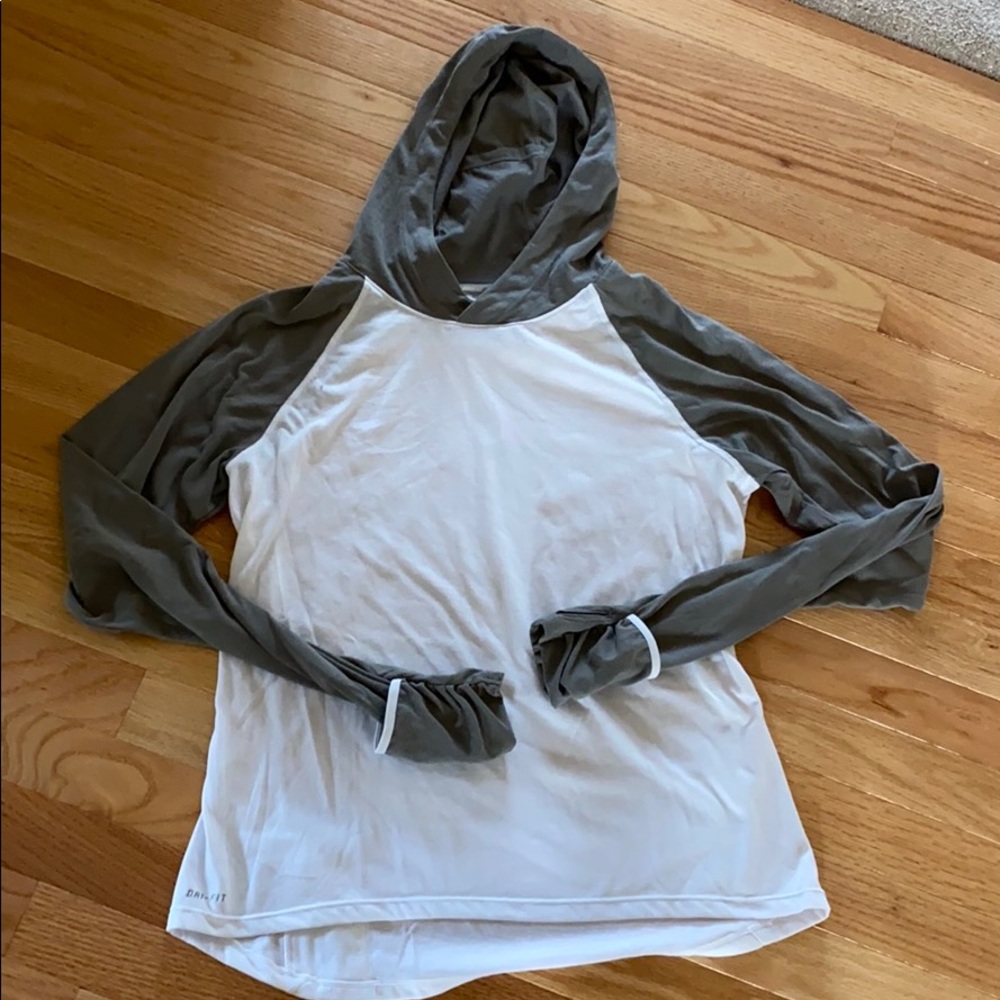 Nike Dri-Fit grey/white hoodie Size Medium